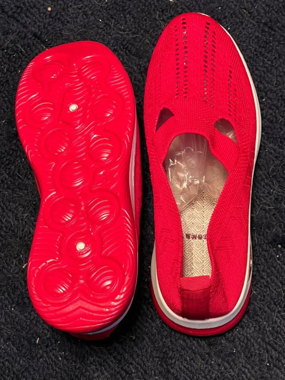 Bright Red Slipon Shoes Size 39 US 8.5 *PLEASE READ DESCRIPTION**